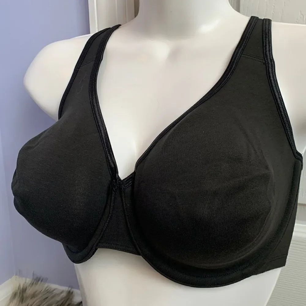 Lane Bryant Cacique Cotton Unlined Full Coverage Bra Black